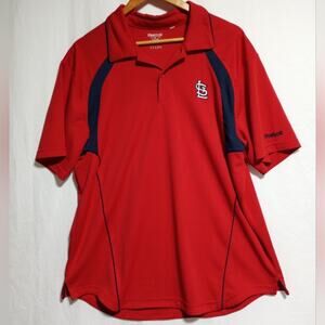 Reebok St Louis Cardinals Red And Blue Polo Shirt Size XL